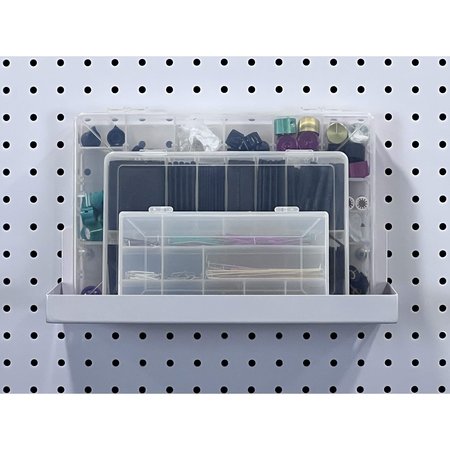 Triton Products 12 In. W x 6 In. D White Epoxy Coated Steel Shelf for 1/8 In. and 1/4 In. Pegboard 2 Pack 76126W-2